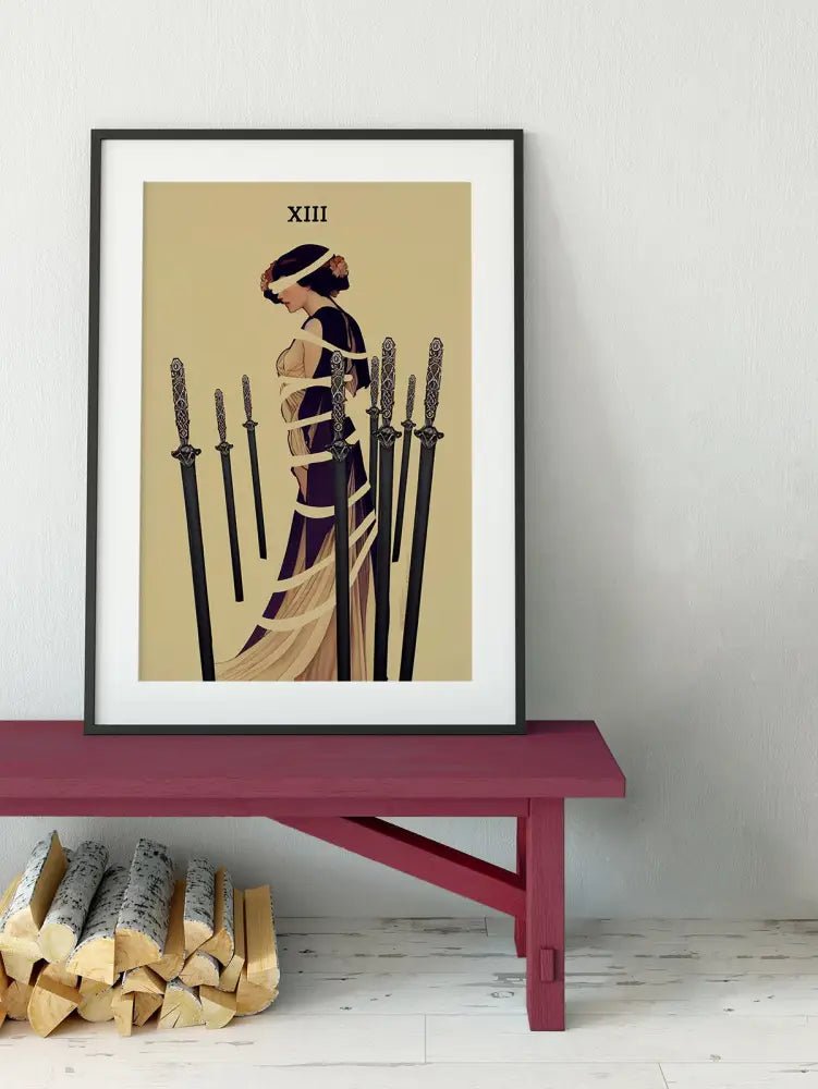 8 Of Swords Tarot Card Print Mucha Style Poster No Frame Vintage Tarot Art Home Decor by My Store