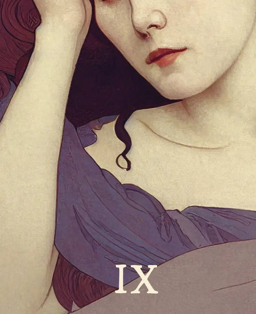 9 Of Swords Tarot Card Print From Green Menagerie Deck Unframed Poster For Stylish Mystic Home Decor by My Store