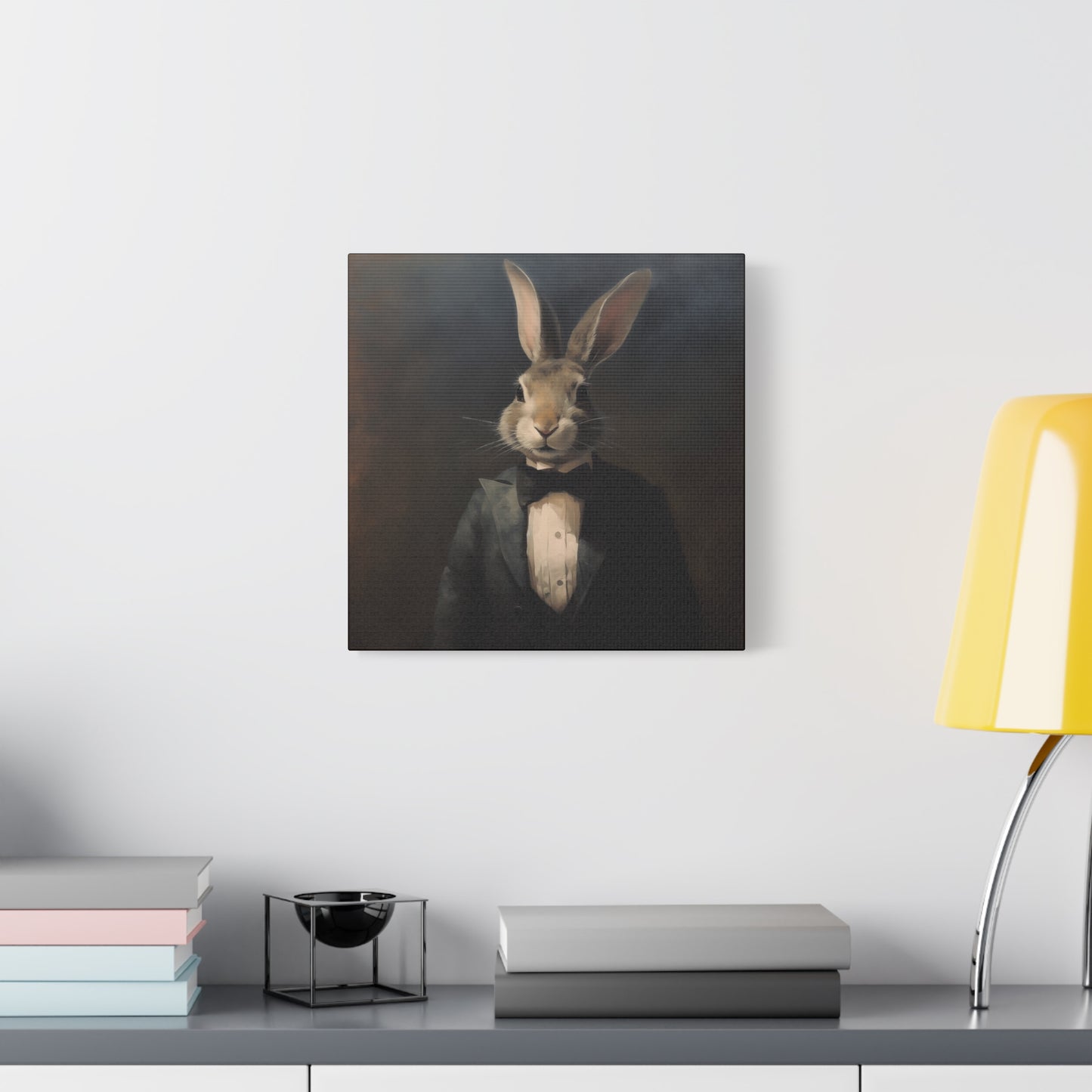 Bunny in a Suit – Canvas Wall Art - Whimsical Bunny Portrait