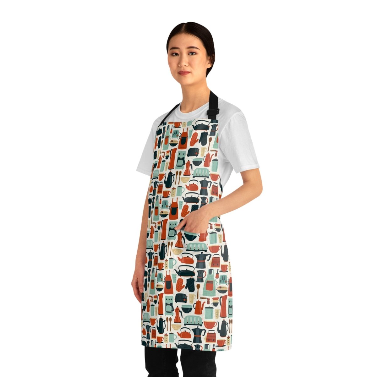 Retro Kitchen Tools All-Over-Print Apron – Mid-Century Cooking Pattern - DesignBohemian