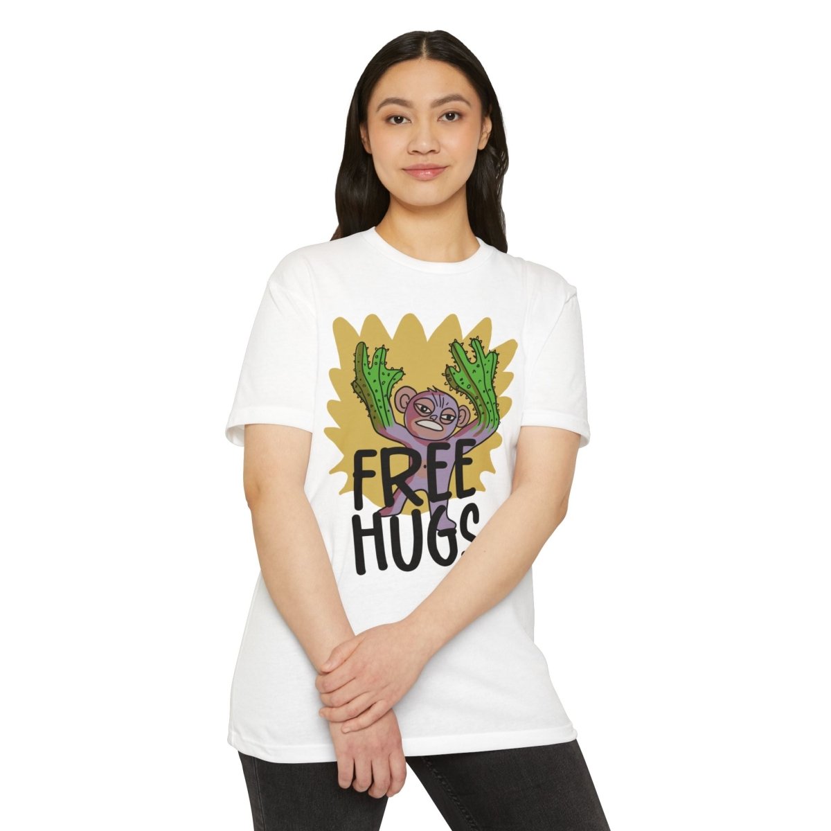 FREE HUGS - Cactus Hands tshirt - Jersey Short Sleeve Tee - DesignBohemian