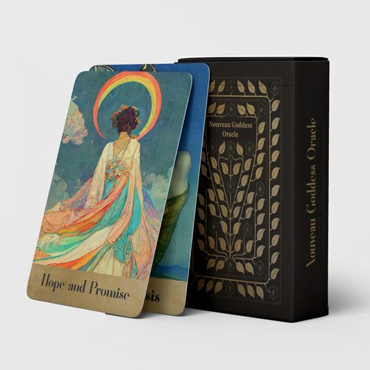 The Nouveau Goddess Oracle Major Arcana Tarot Deck Inspired By Art Nouveau With 60 Cards And PDF Guidebook