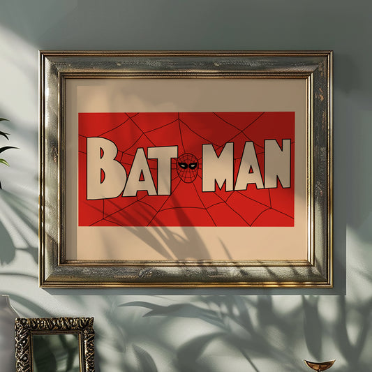 Batman? Retro Superhero Satire Art Print