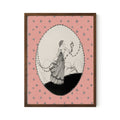 Retro Pink Print: Pink Vintage Poster - Art Nouveau - Framed - DesignBohemian