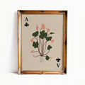 Ace Of Clubs Moody Floral Print Beige Green Vintage Design Wall Art For Interiors by My Store