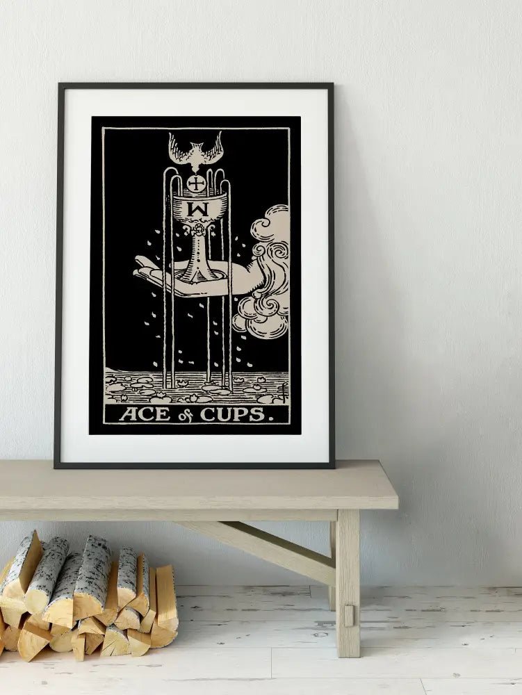 Ace Of Cups Tarot Card Print Poster Elegant Wall Art For Tarot Enthusiasts And Spiritual Decor by My Store