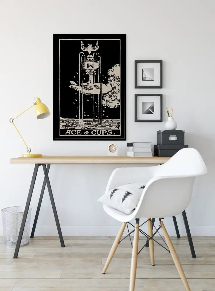 Ace Of Cups Tarot Card Print Poster Elegant Wall Art For Tarot Enthusiasts And Spiritual Decor by My Store