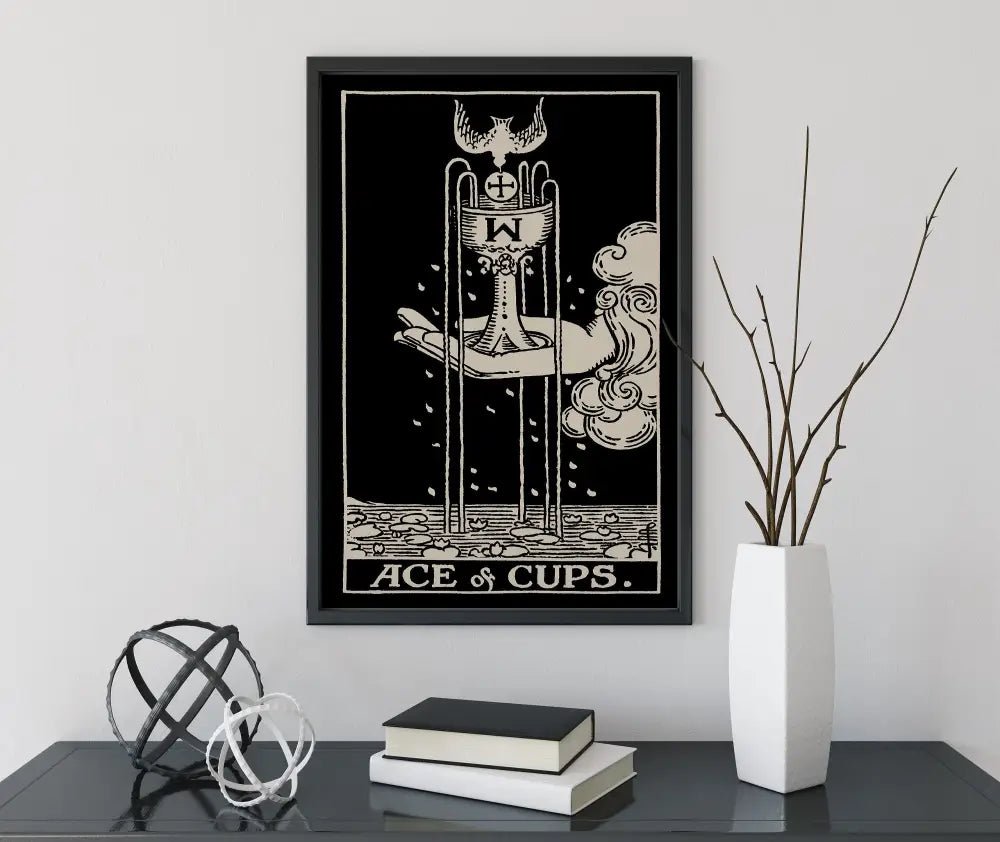 Ace Of Cups Tarot Card Print Poster Elegant Wall Art For Tarot Enthusiasts And Spiritual Decor by My Store