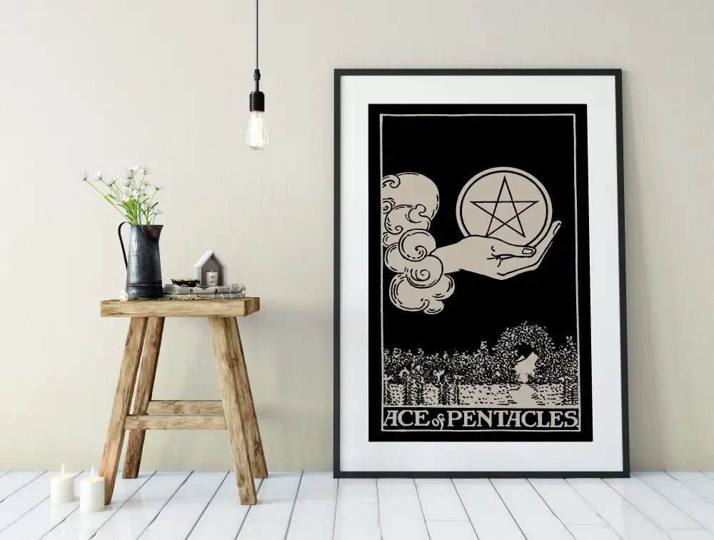 Ace Of Pentacles Tarot Card Print No Frame Poster Art For Abundance And Manifestation by My Store