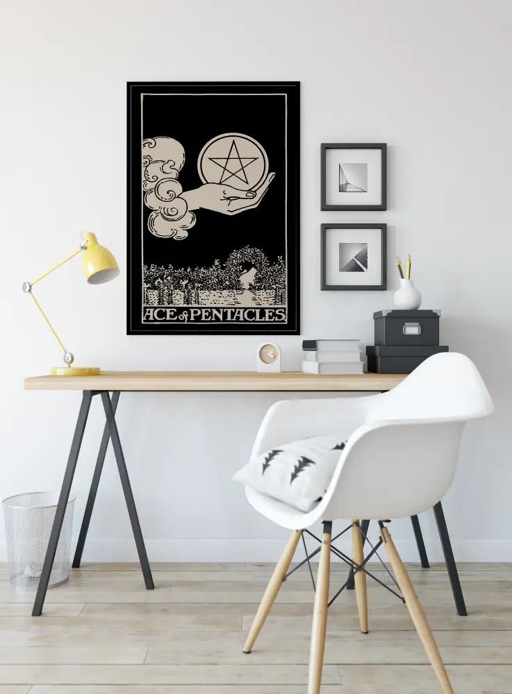 Ace Of Pentacles Tarot Card Print No Frame Poster Art For Abundance And Manifestation by My Store