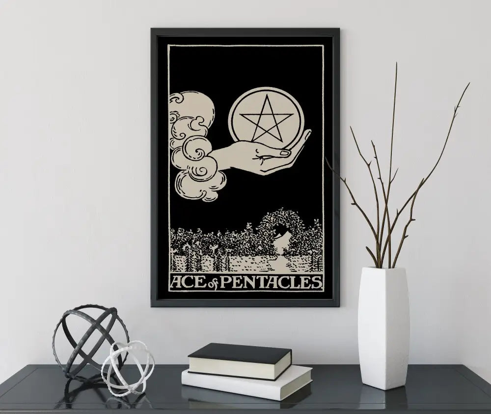 Ace Of Pentacles Tarot Card Print No Frame Poster Art For Abundance And Manifestation by My Store