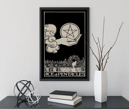 Ace Of Pentacles Tarot Card Print No Frame Poster Art For Abundance And Manifestation by My Store