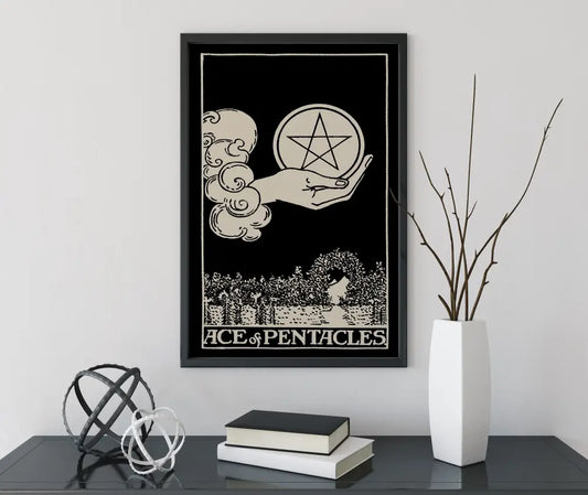 Ace Of Pentacles Tarot Card Print No Frame Poster Art For Abundance And Manifestation by My Store