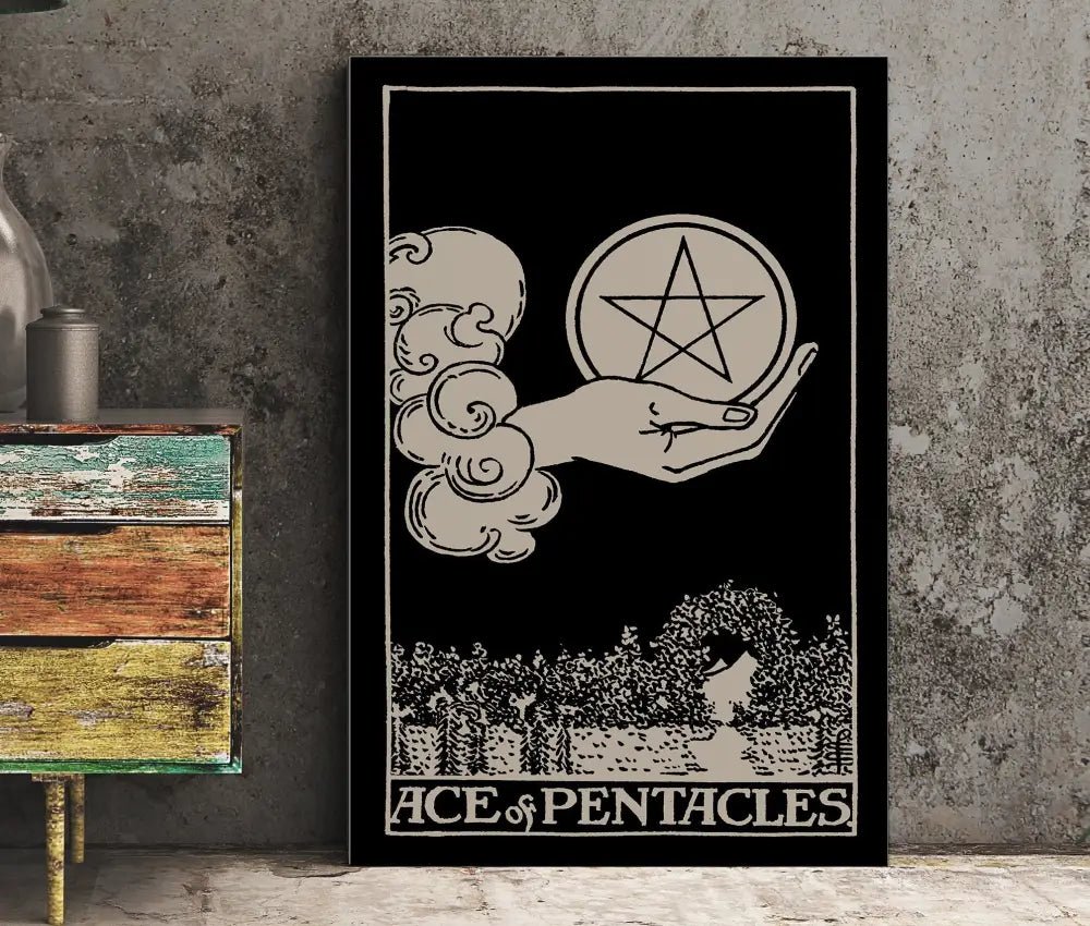 Ace Of Pentacles Tarot Card Print No Frame Poster Art For Abundance And Manifestation by My Store