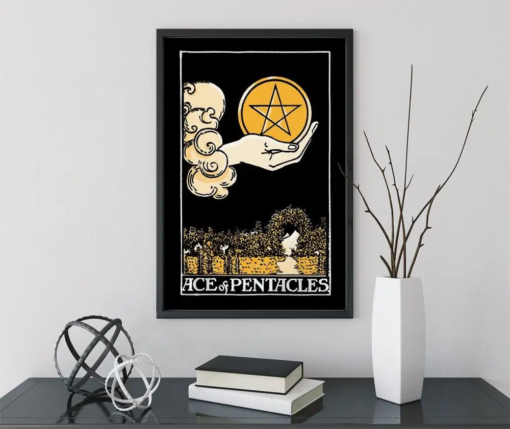 Ace Of Pentacles Tarot Card Print Poster Unframed Limited Edition Giclee By Green Menagerie by My Store