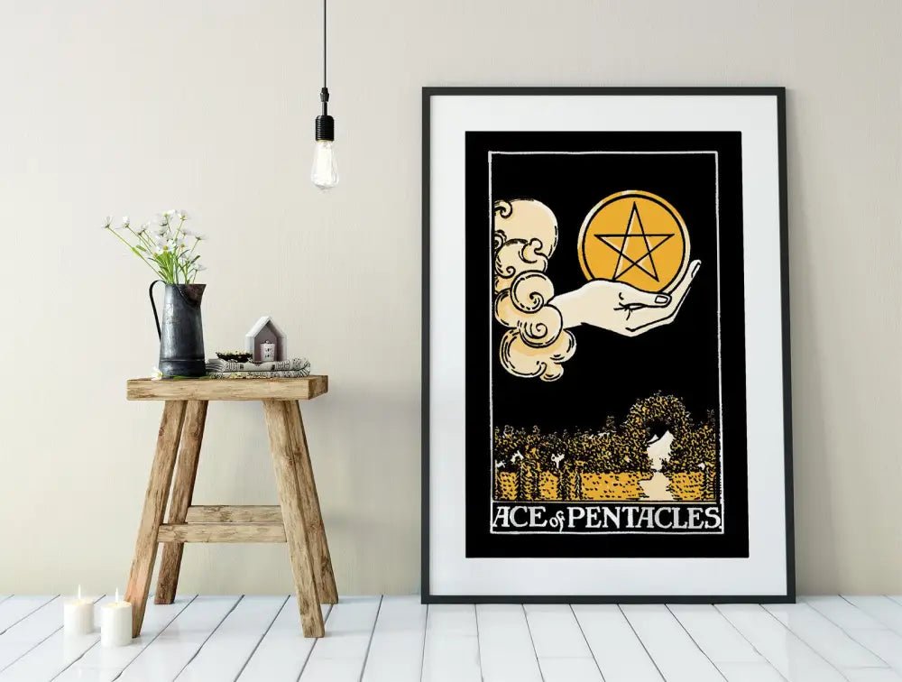 Ace Of Pentacles Tarot Card Print Poster Unframed Limited Edition Giclee By Green Menagerie by My Store