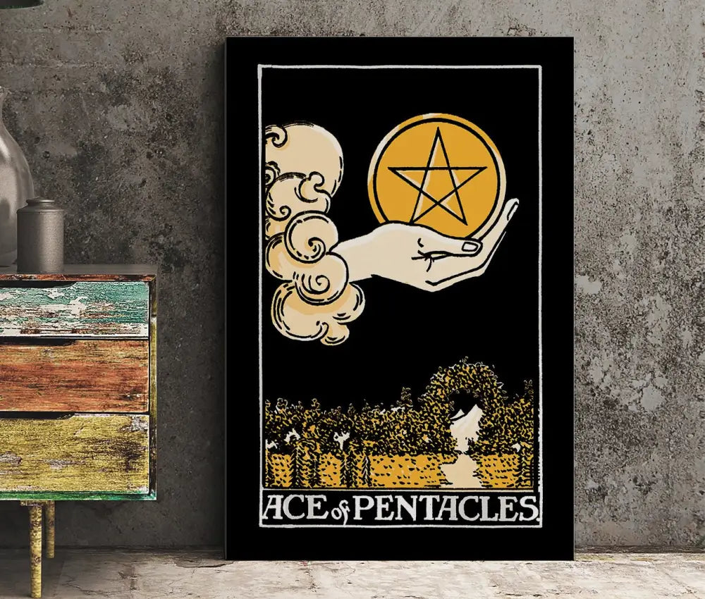 Ace Of Pentacles Tarot Card Print Poster Unframed Limited Edition Giclee By Green Menagerie by My Store