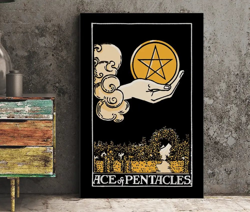 Ace Of Pentacles Tarot Card Print Poster Unframed Limited Edition Giclee By Green Menagerie by My Store