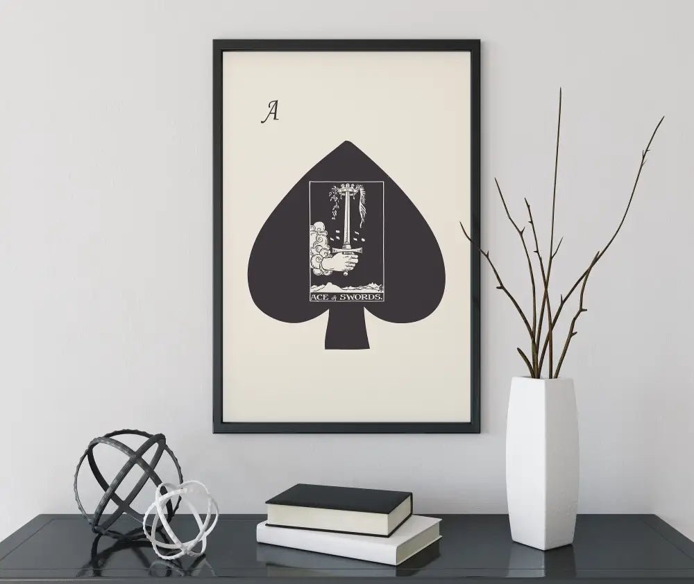 Ace of Swords Tarot Card Print No Frame Ace of Spades Poster by My Store