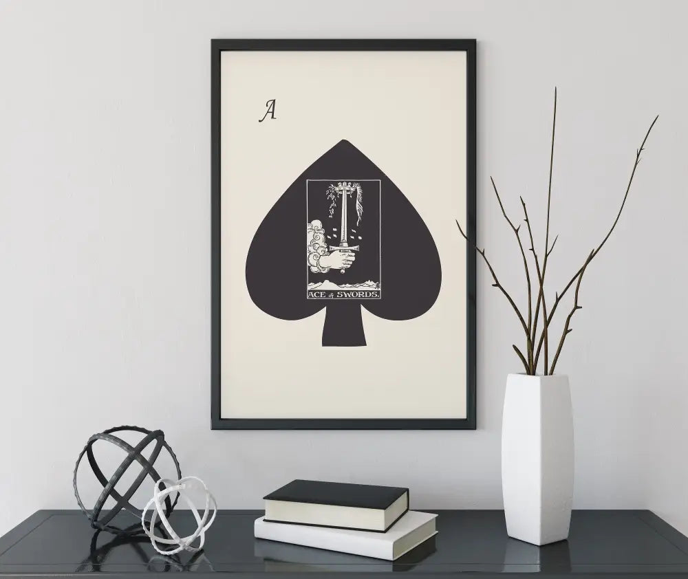 Ace of Swords Tarot Card Print No Frame Ace of Spades Poster by My Store
