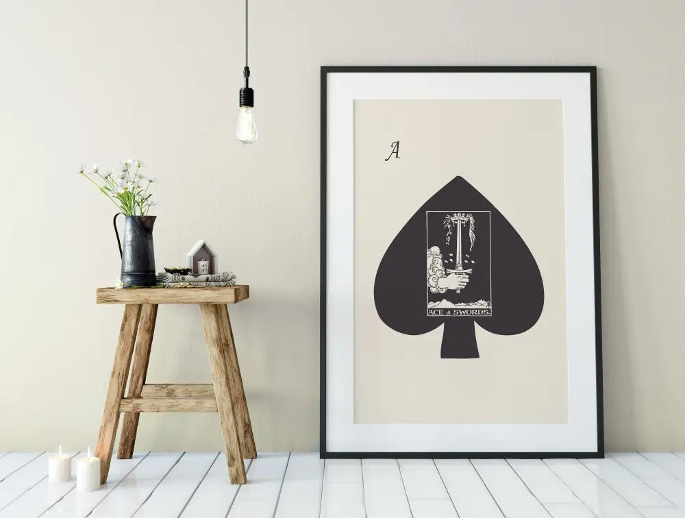 Ace of Swords Tarot Card Print No Frame Ace of Spades Poster by My Store