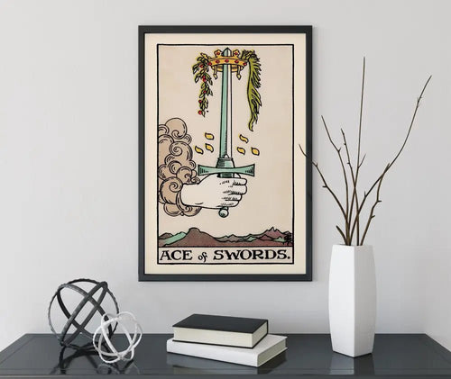 Ace Of Swords Tarot Card Print Poster No Frame Decor For Home Or Office Wall Art by My Store