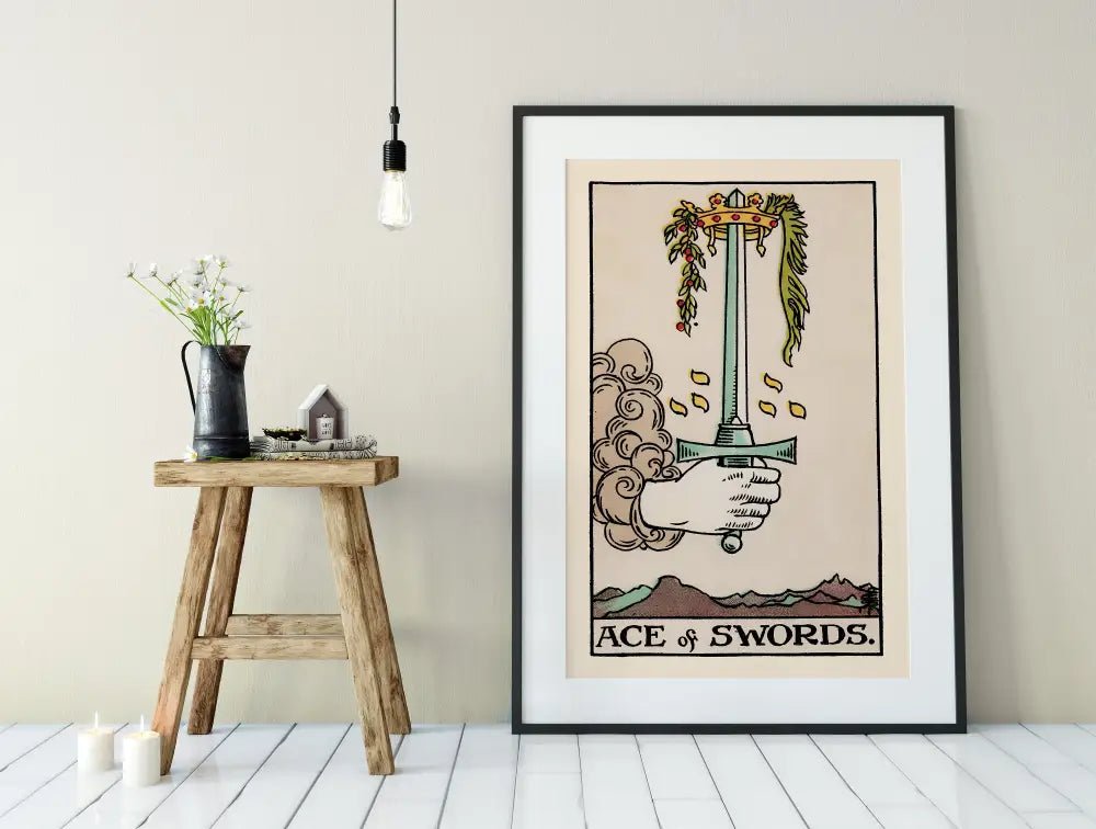 Ace Of Swords Tarot Card Print Poster No Frame Decor For Home Or Office Wall Art by My Store