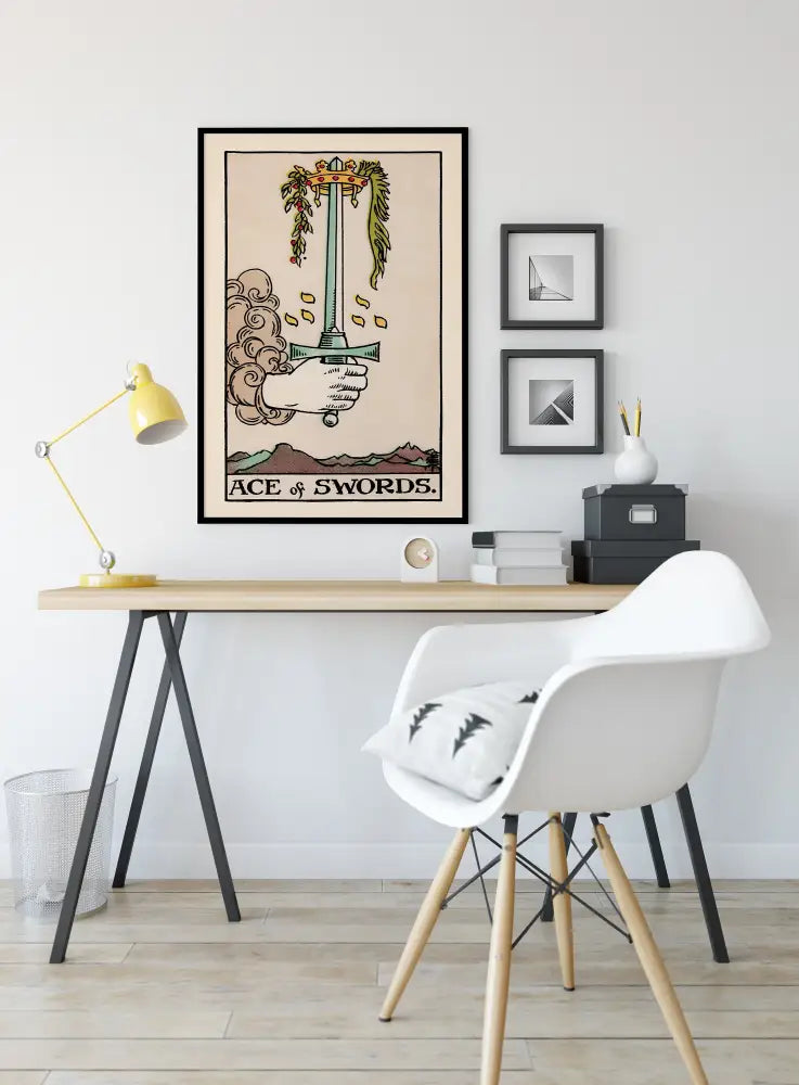 Ace Of Swords Tarot Card Print Poster No Frame Decor For Home Or Office Wall Art by My Store