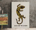Ace Of Wands Salamander Card Tarot Card Print Poster For Creative Inspiration And Art Lovers by My Store