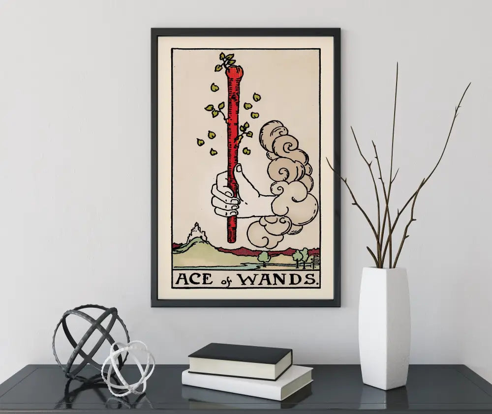 Ace of Wands Tarot Card Print No Frame by My Store