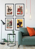 All Four Knights Tarot Card Print Set No Frame Posters Rider Waite Style Unframed Wall Art by My Store