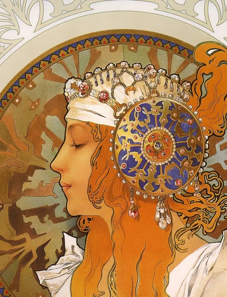 Alphonse Mucha Art Nouveau Print Wall Art Reproduction Vintage Style Poster For Elegant Home Decor by My Store