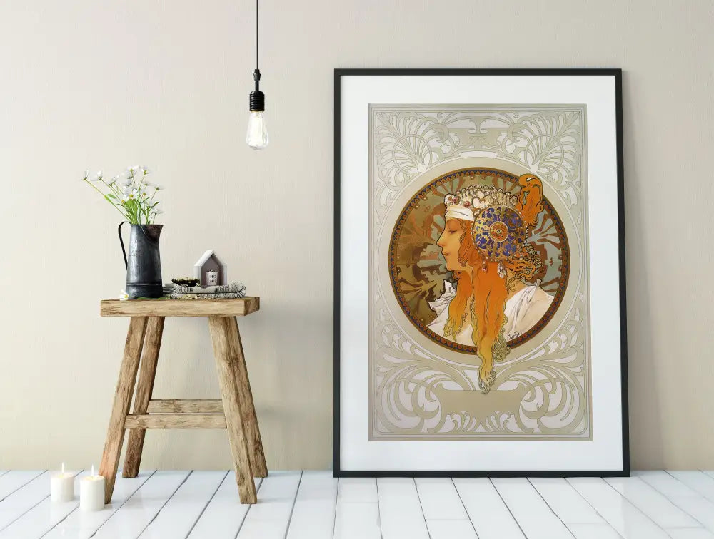 Alphonse Mucha Art Nouveau Print Wall Art Reproduction Vintage Style Poster For Elegant Home Decor by My Store