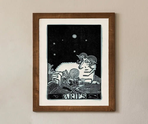 Aries Astrological Sign Poster Vintage Mid Century Modern Print by My Store