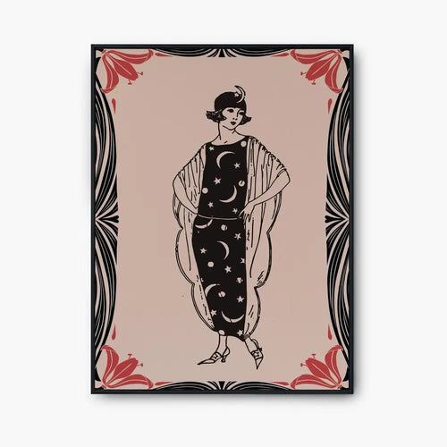 Art Deco Pink Goddess Print Large Bohemian Poster Premium Archival Matte Finish Elegant Wall Art for Living Room by My Store