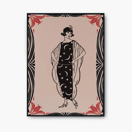 Art Deco Pink Goddess Print Large Bohemian Poster Premium Archival Matte Finish Elegant Wall Art for Living Room by My Store