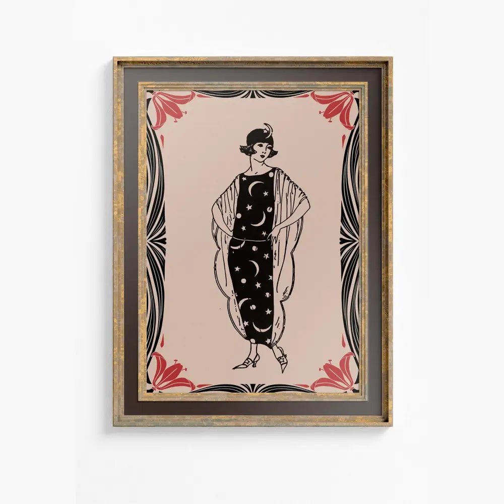 Art Deco Pink Goddess Print Large Bohemian Poster Premium Archival Matte Finish Elegant Wall Art for Living Room by My Store