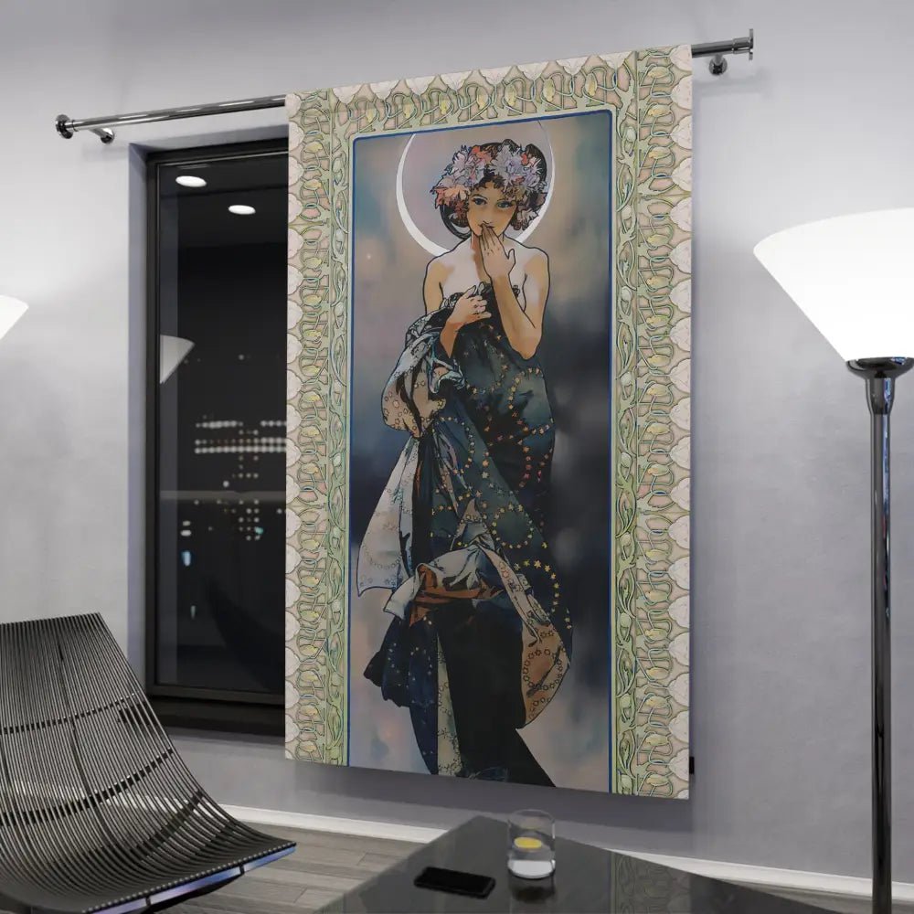 Art Deco Window Curtains, Vintage Style Drapes, Room Decor, Unique Home Accessories, Elegant Curtain Panels - DesignBohemian