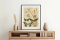 Art Nouveau Butterfly Poster Beige Neutral Floral Print by My Store