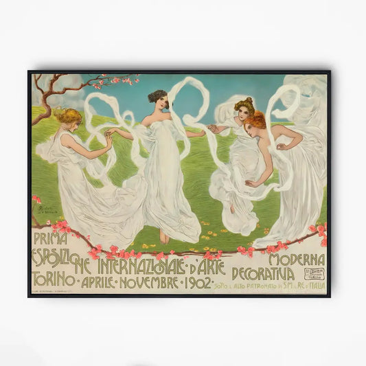 Art Nouveau Dancers Italian Vintage Print Premium Matte Paper by DesignBohemian