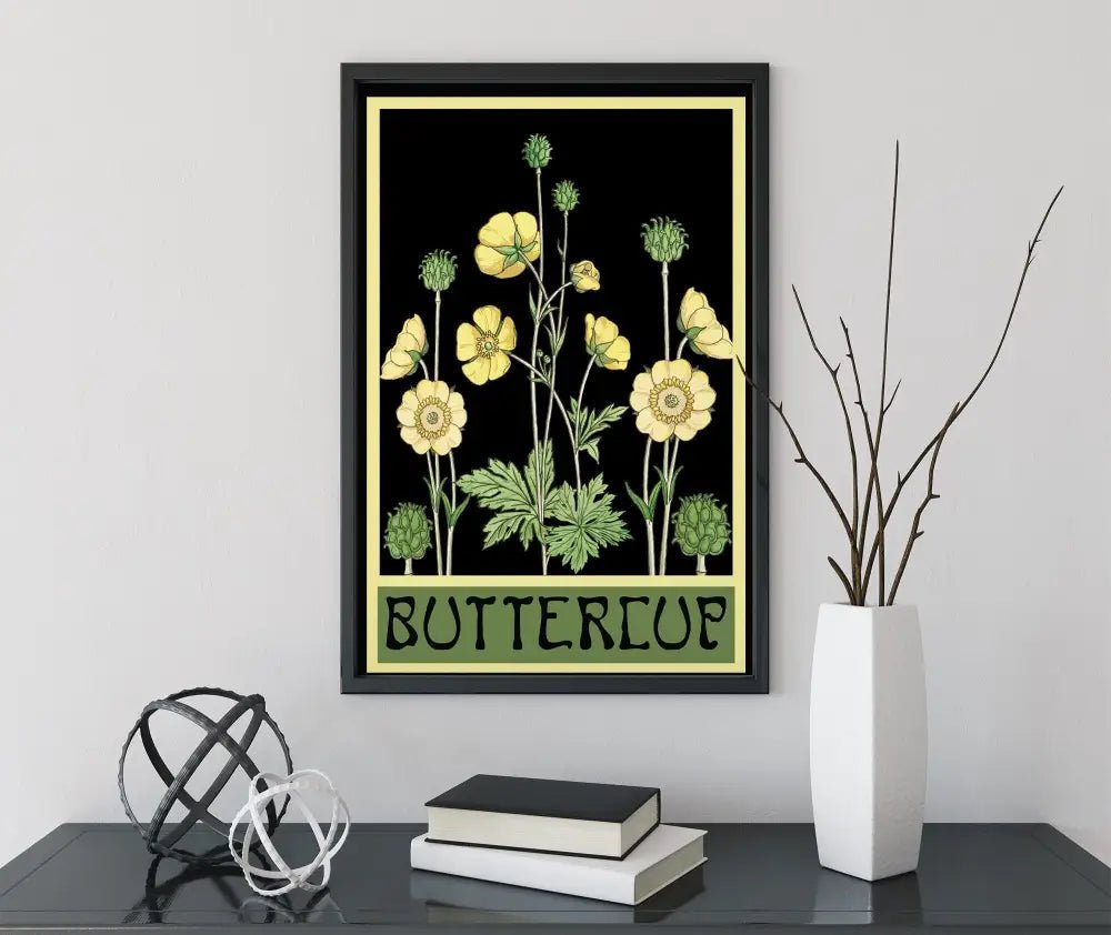 Art Nouveau Floral Poster Buttercups Bohemian Large Artwork by My Store