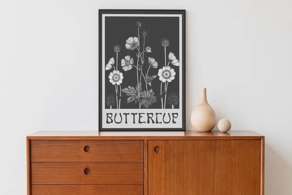 Art Nouveau Floral Poster Buttercups Bohemian Print Large Artwork For Vintage Decor by My Store