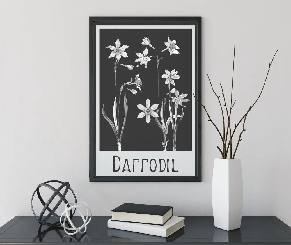 Art Nouveau Floral Poster Daffodils Bohemian Vintage Art Print On Premium Archival Matte Paper by DesignBohemian