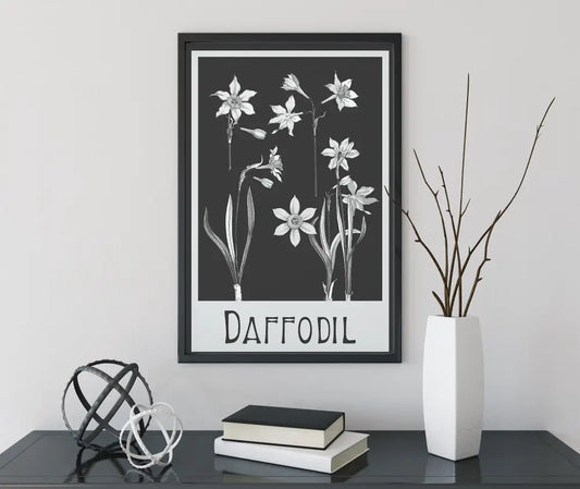 Art Nouveau Floral Poster Daffodils Bohemian Vintage Art Print On Premium Archival Matte Paper by DesignBohemian