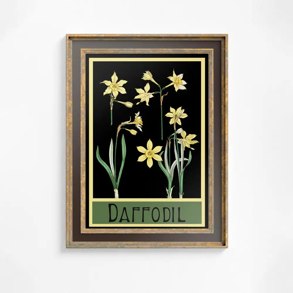 Art Nouveau Floral Poster Daffodils Vintage Botanical Print Large Bohemian Artwork On Premium Archival Paper by DesignBohemian