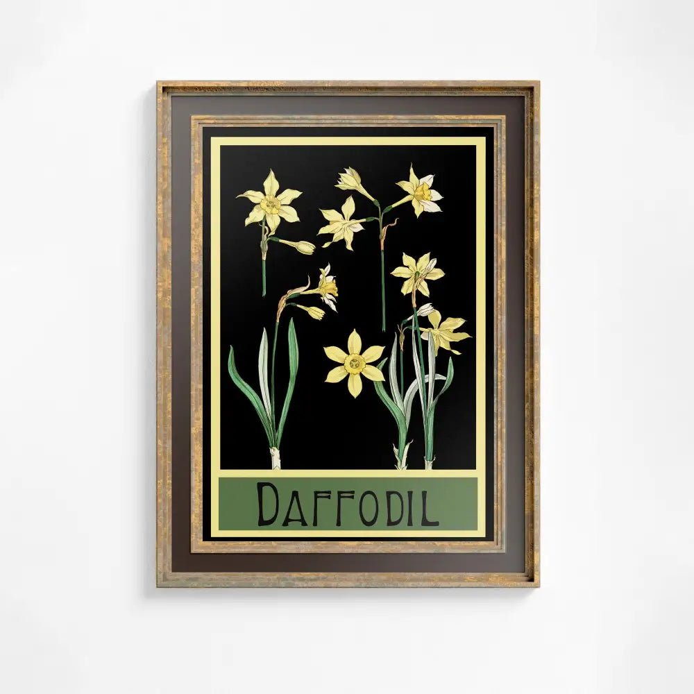 Art Nouveau Floral Poster Daffodils Vintage Botanical Print Large Bohemian Artwork On Premium Archival Paper by DesignBohemian