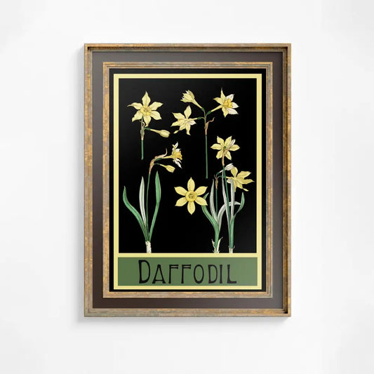 Art Nouveau Floral Poster Daffodils Vintage Botanical Print Large Bohemian Artwork On Premium Archival Paper by DesignBohemian