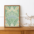 Art Nouveau Floral Poster Green And Yellow Vintage Print For Sophisticated Bohemian Decor by My Store