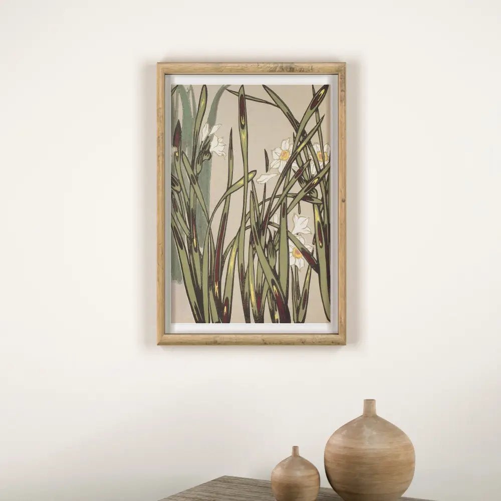 Art Nouveau Floral Poster Green Floral Print Vintage Wall Art For Living Room Decor by My Store