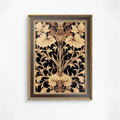 Art Nouveau Floral Poster Mucha Print Beige And Black Large Artwork by DesignBohemian